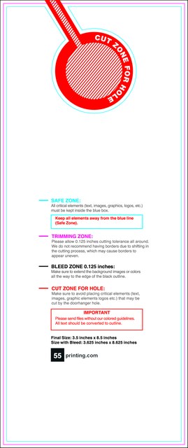 Doorhanger 3.5inx8.5in Front guideline template 3.5" × 8.5" JPG