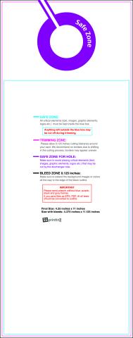 Doorhanger 4.25inx11in Front V guideline preview