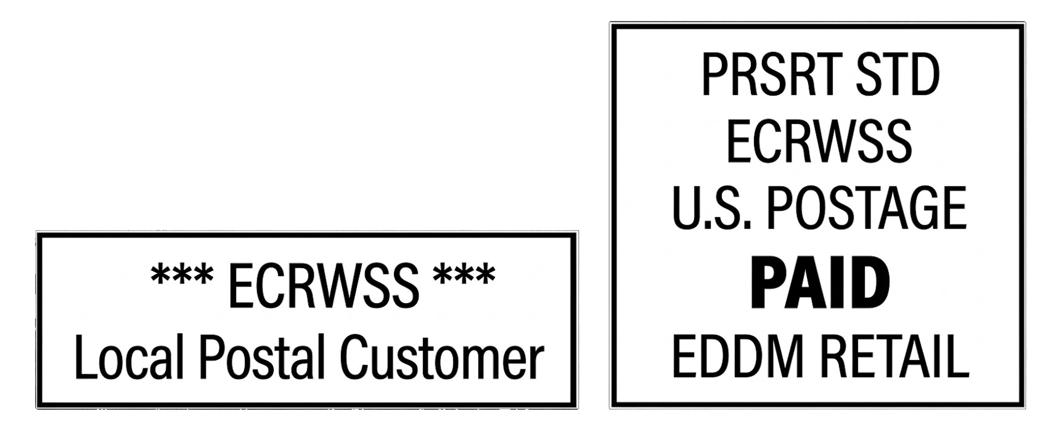 EDDM postage box and Local Postal Customer box side by side