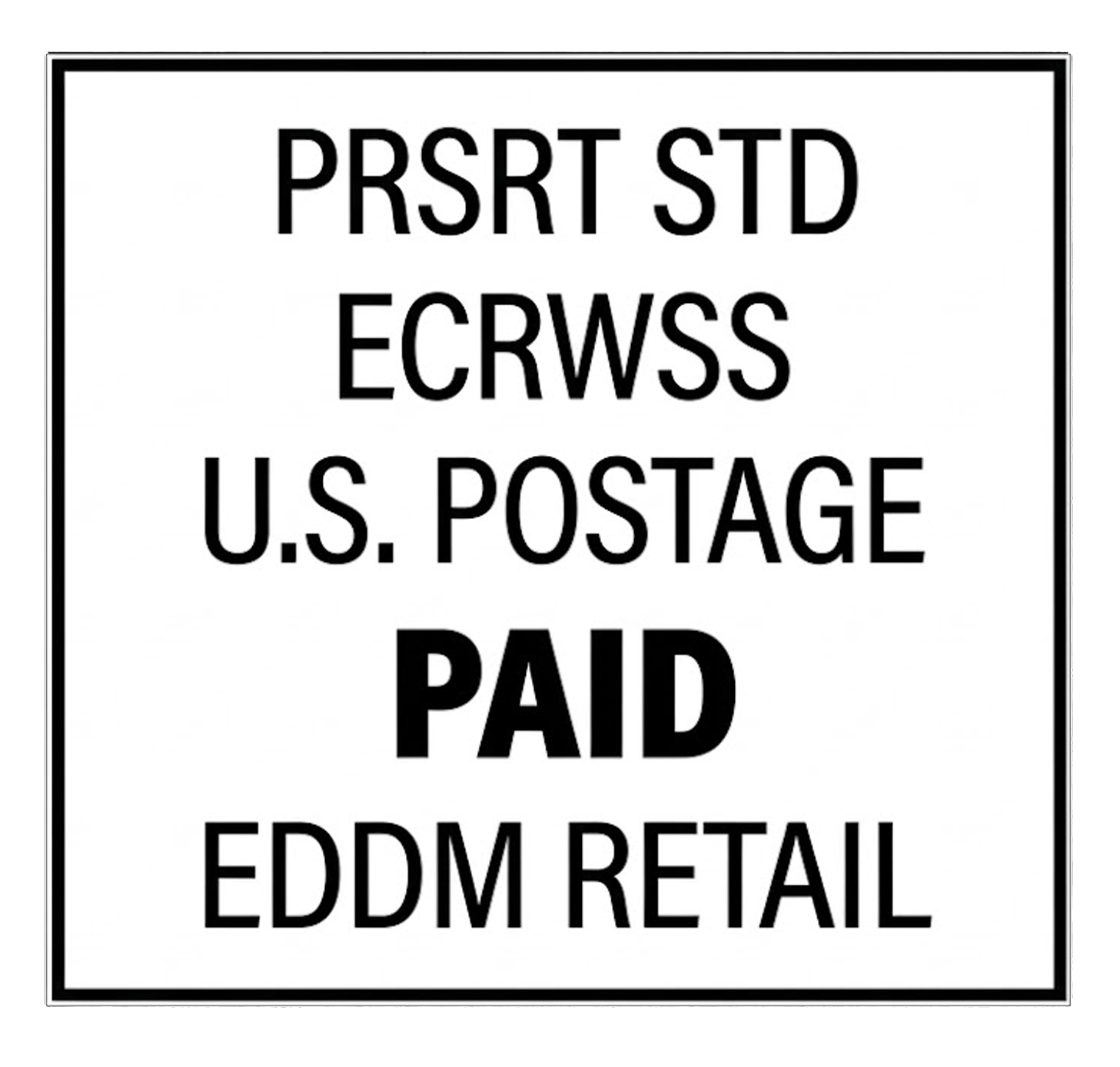 Official EDDM Retail postage indicia box