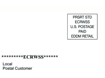 EDDM permit box and ECRWSS Local Postal Customer block