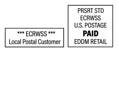 EDDM postage box and Local Postal Customer box side by side
