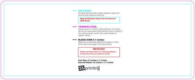 Eddm Postcard 4.5inx11in Round guideline preview