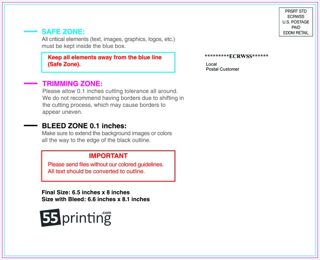 Eddm Postcard 6.5inx8in H Back Eddm Side guideline preview
