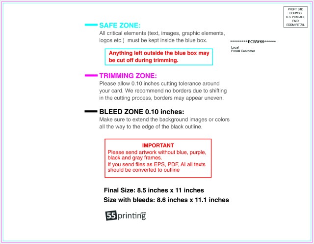 Eddm Postcard 8.5inx11in H Back Eddm Side guideline preview
