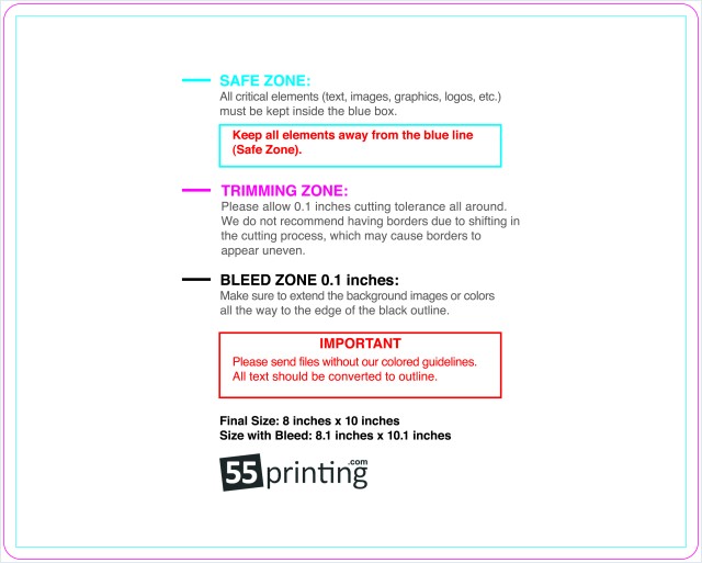 Eddm Postcard 8inx10in Round guideline preview