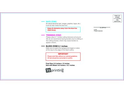 55printing Eddmpostcard 6.5inx12in H Front Eddm Side Download Template Guideline - Eddm Postcards