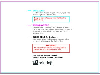 55printing Eddmpostcard 6.5inx9in H Front Download Template Guideline - Eddm Postcards