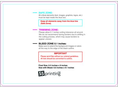 55printing Eddmpostcard 6.5inx9in Round Download Template Guideline - Eddm Postcards
