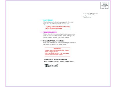 55printing Eddmpostcard 9inx11in H Front Eddm Side Download Template Guideline - Eddm Postcards