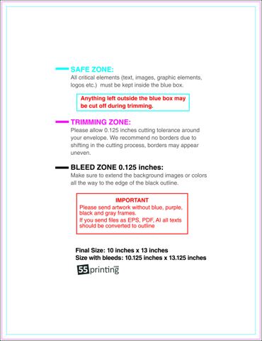 Envelope 10inx13in Catalog guideline preview