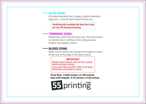 Envelope 3.625x5.125 Front Invitation guideline preview