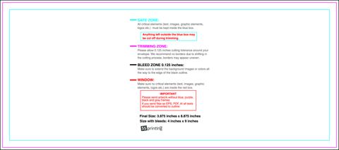 Envelope 3.875inx8.875in Front guideline preview