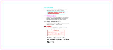 Envelope 4.125inx9.5in Front Universal guideline preview