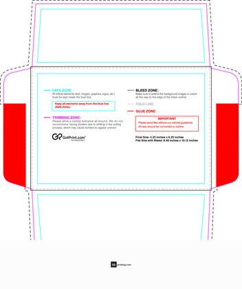 55printing Envelope 4.25inx6.25in Invitation Download Template Guideline - Envelopes