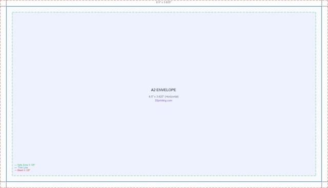 Envelope 6.5inx3.625in H guideline preview
