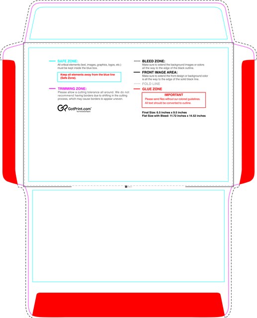Envelope 6.5inx9.5in Booklet Front guideline preview