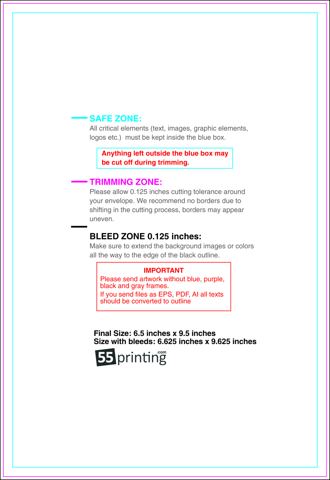 Envelope 6.5inx9.5in Catalog guideline preview