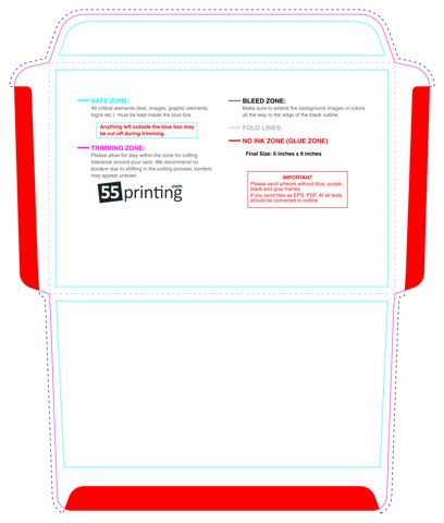 Envelope 6inx9in Booklet 4 4 guideline preview