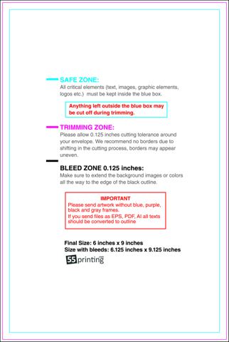 Envelope 6inx9in Catalog guideline preview