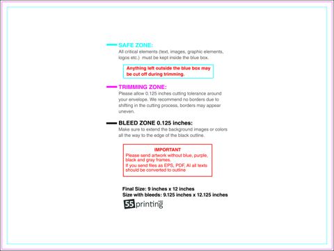 Envelope 9inx12in Booklet guideline preview