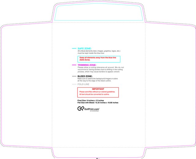 Envelope 9inx12in Catalog Front guideline preview