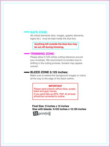 Envelope 9inx12in Catalog guideline preview
