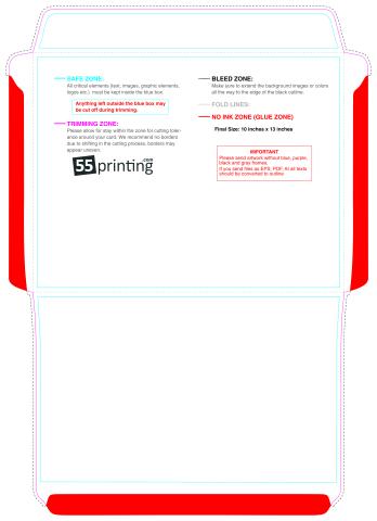 Envelope 10inx13in Booklet 4 4 guideline preview