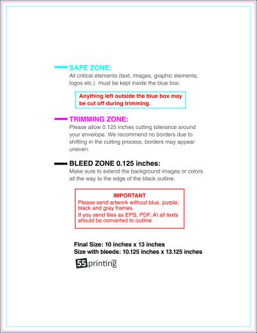 Envelope 10inx13in Catalog guideline preview