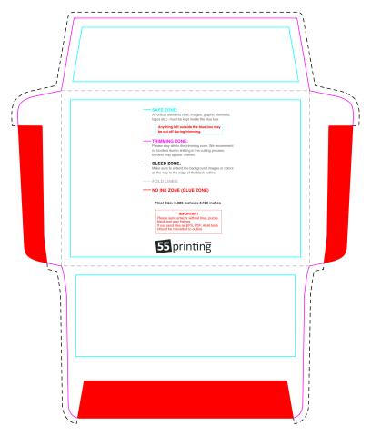 Envelope 3.625x5.125 4 4 Invitation guideline preview