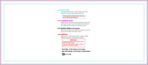 Envelope 4.125inx9.5in Front guideline template 4.125" × 9.5" JPG