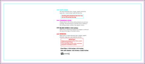 Envelope 4.125inx9.5in Front Universal guideline template 4.125" × 9.5" JPG