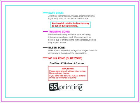 Envelope 4.75inx6.5in Front Announcement guideline preview