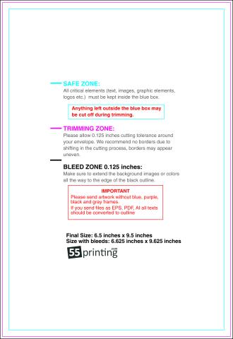 Envelope 6.5inx9.5in Catalog guideline preview