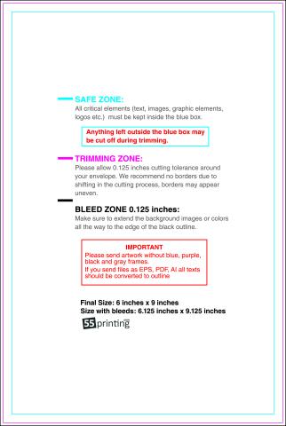 Envelope 6inx9in Catalog guideline preview