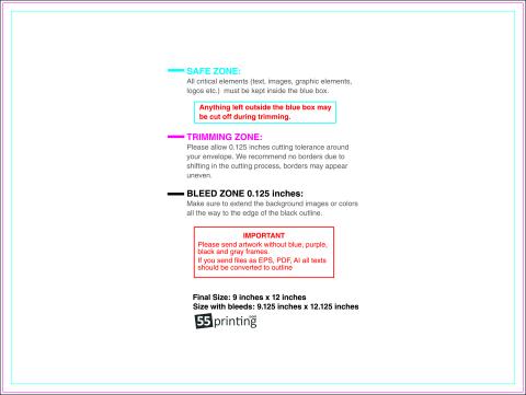 Envelope 9inx12in Booklet guideline preview