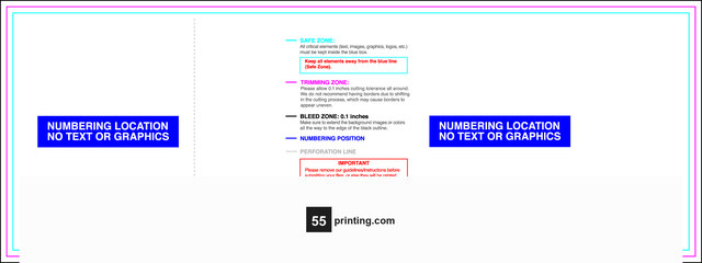 55printing Eventtickets 2inx5.5in H C Perforated Download Template Guideline - Event Tickets