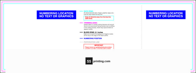 55printing Eventtickets 2inx5.5in H T Perforated Download Template Guideline - Event Tickets