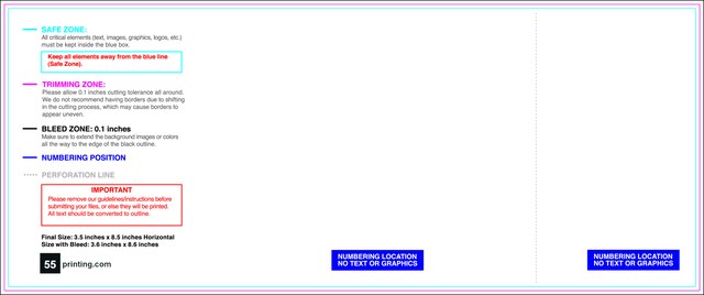 Eventtickets 3.5inx8.5in H B Perforated Front guideline preview