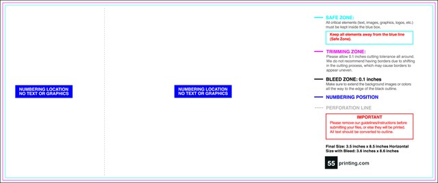 Eventtickets 3.5inx8.5in H C Perforated Back guideline preview