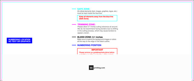 55printing Eventtickets 3.5inx8.5in H C Download Template Guideline - Event Tickets