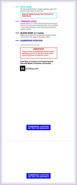 Eventtickets 3.5inx8.5in V B Perforated Front guideline preview