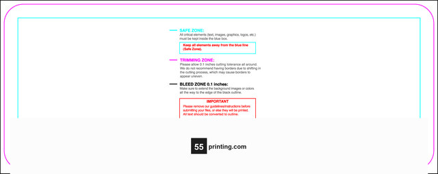 55printing Clubflyer 2.125inx5.5in H Round Download Template Guideline - Flyers