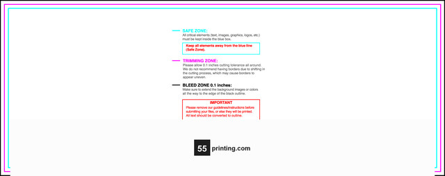 55printing Clubflyer 2.125inx5.5in H Download Template Guideline - Flyers