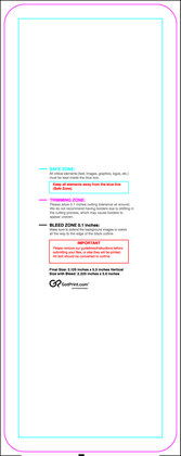 55printing Clubflyer 2.125inx5.5in V Round Download Template Guideline - Flyers