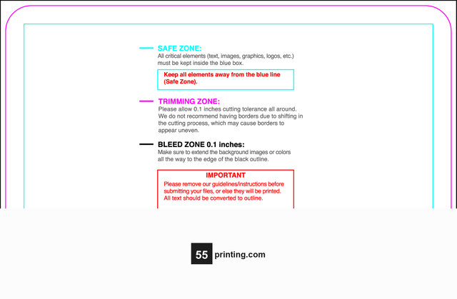 55printing Clubflyer 2.75inx4.25in H Round Download Template Guideline - Flyers