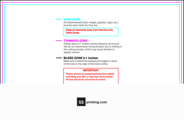 55printing Clubflyer 2.75inx4.25in H Download Template Guideline - Flyers