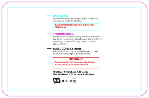 Clubflyer 2.75inx4.25in Round guideline preview