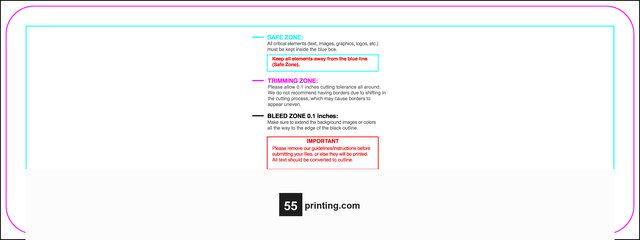 55printing Clubflyer 2inx5.5in H Round Download Template Guideline - Flyers