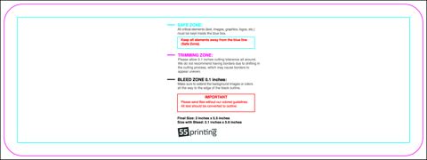 Clubflyer 2inx5.5in Round guideline preview